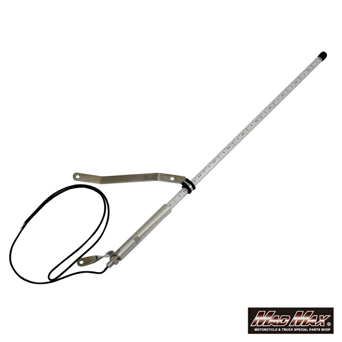 【送料無料!!】 オートバイ用 旗棒白 LED(ホワイト・レッド・ブルー)発光 フラッグポール 750mm 旧車 エイプ モンキー シャリー ダックス CBX JADE CB400 CB750 バリオス ゼファー ZRX Z400 GPZ Z750 Z1 Z2 GS400 GT380 XJR のぼり旗 ノボリ 国旗 イルミネーション