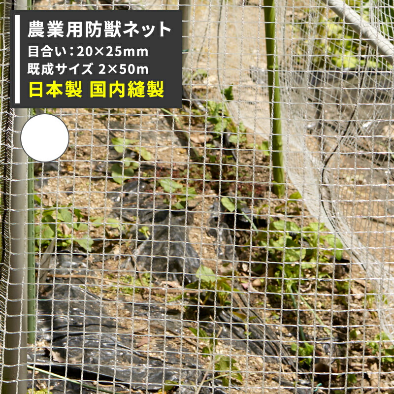 [全品10％OFF×15日限定クーポン+P10倍 15日20時～4H]アニマルネット 防獣網 農業用ネット 20×250mm目 幅2m×長さ50m[防鳥 獣害 鳥害 イノシシ 鹿 ワイドラッセル アニマルネット 田 畑 農家 農業 園芸 家庭菜園 アグリ agri 遮光 保温 防風 耐久性 日本製] JQ