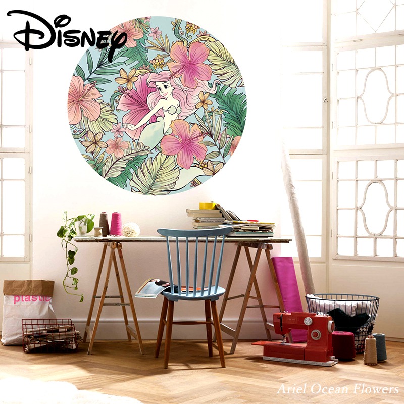 壁紙 クロス 輸入壁紙 インポート壁紙 ディズニー Disney おしゃれ はがせる 張り替え 補修 シールタイプ はがせる壁紙 コマーディズニープリンセス 人魚姫 アリエルオーシャンフラワーズ Dd1 001 Csz Otce Cl