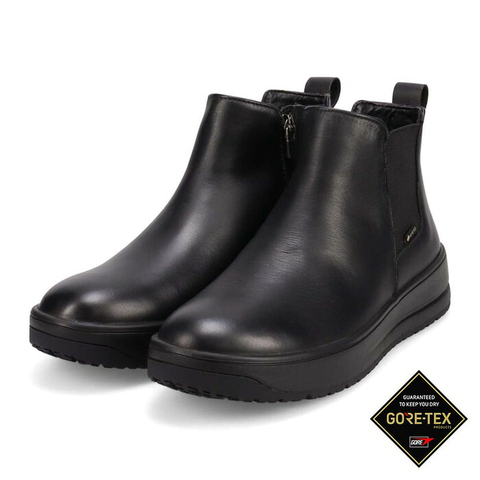 マドラスウォーク madras Walk MWL1038 レディース サイドゴアブーツ 防水 ゴアテックス 厚底 プラットフォーム 3E 蒸れない 疲れにくい 滑らない ハイドロストッパー スクラッチャー 雪道 防滑 ブラック オーク グレーシルキー