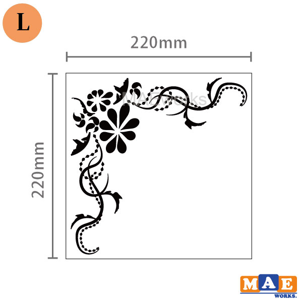 Lサイズ 金銀メッキカラー 2枚セット フレーム 装飾 飾り 花 ツタ つる 葉 カッティング ステッカー 可愛い おしゃれ シール 車 リアガラス ドレッサー 鏡 冷蔵庫 洗濯機 ワンポイント 左右反転 マエワークスオリジナル Fra 02lm Sermus Es