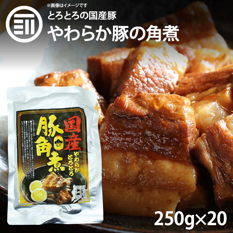 送料無料 やわらかとろとろ 豚角煮 5kg 250gx袋 国産豚 豚の角煮 煮豚 煮込み料理 豚肉 ぶた ブタ ポーク レトルト 惣菜 煮物 おかず 常温 食品 居酒屋 おつまみ 酒の肴 アテ グルメ 非常食 お徳用 家庭用 業務用 買い回り 買回り Sermus Es