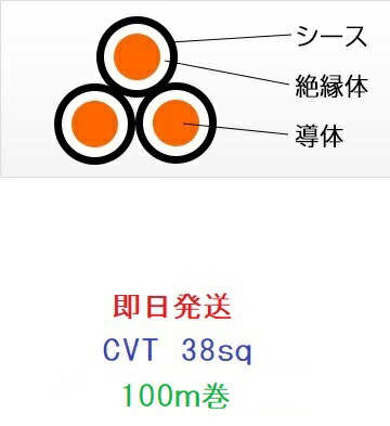 即日送りとどける CVT38SQx3C 100ｍ巻   電話線 有線テレビ CVT38 フジクラ