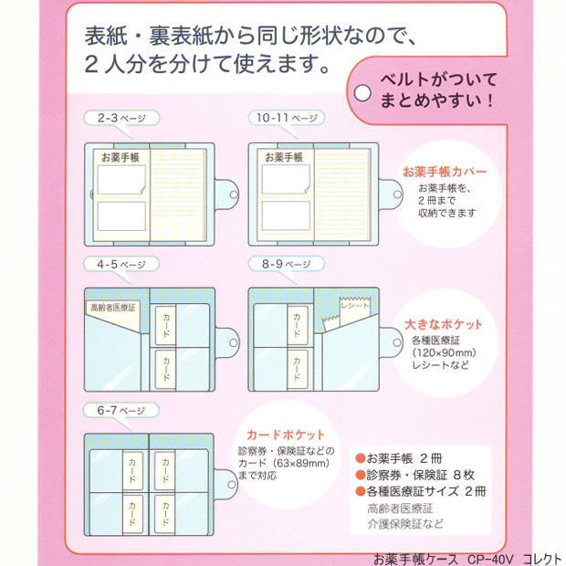 楽天市場 おくすり手帳ケース 病院 通院にひつようなものをまとめて収納 文具マーケット 楽天市場店