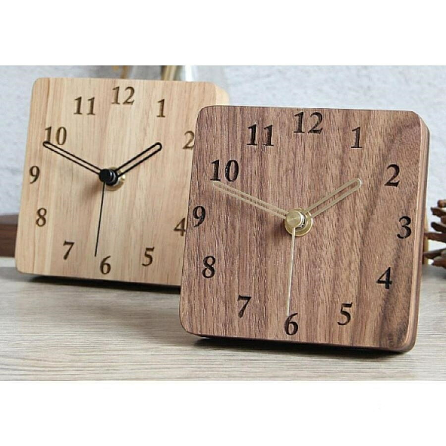 楽天市場】置き時計 おしゃれ アナログ スタンドクロック 木製 天然木