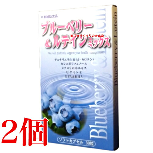 12時までのご注文当日発送 ブルーベリー＆ルテインミックス 30粒 2個 富山スカイ
