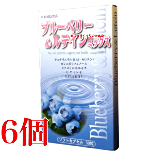 12時までのご注文当日発送 ブルーベリー＆ルテインミックス 30粒 6個 富山スカイ