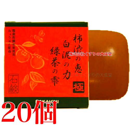 柿渋の恵 白泥の力 緑茶の雫 極 石けん 100g 20個 中一メディカル Nakaichi 柿渋 石鹸 クリアボディーソープ