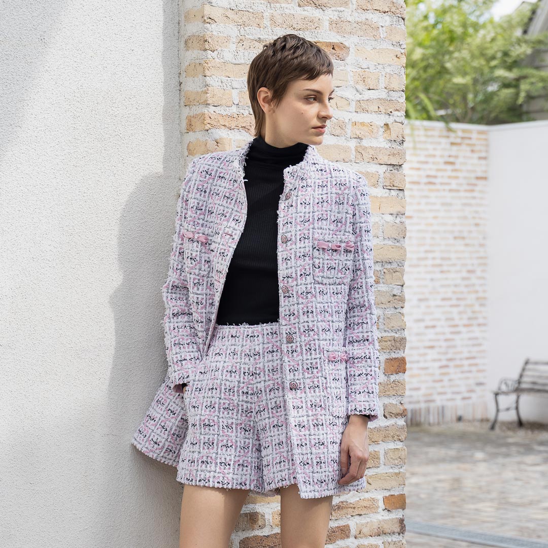 楽天市場】PLATINE/PLATINEフラッグモールツイードロングジャケット[全