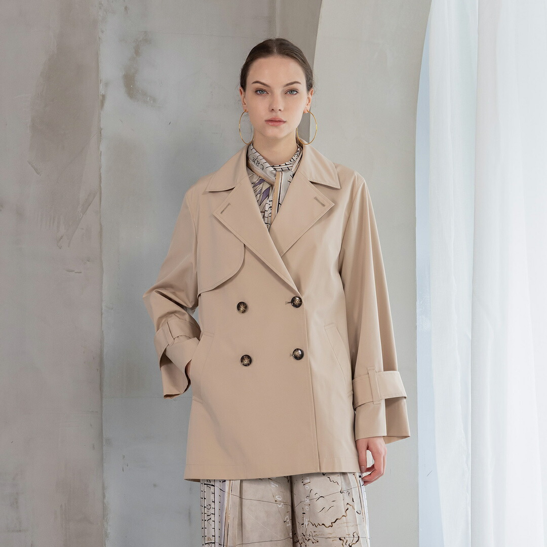 MAGGY/Comfortable Clothes ドロップショルダー ハーフ丈トレンチコート[全4色]ginzamaggy 銀座 マギー 銀座maggy MAGGY ギンザマギー ぎんざまぎー 送料無料 トレンド レディース ファッション 20代 30代 40代 プレゼント ギフト ラッピング無料｜銀座マギー WEB SHOP