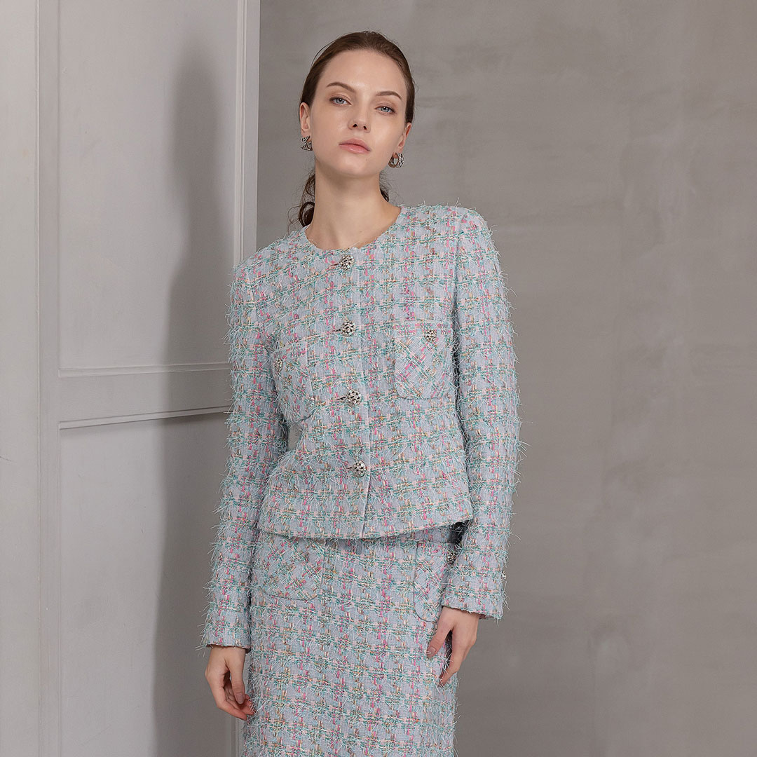 MAGGY/Classic Elegance ファンシー サマーツイード ノーカラー ジャケット[全2色]ginzamaggy 銀座 マギー 銀座maggy MAGGY ギンザマギー ぎんざまぎー 送料無料 トレンド レディース ファッション 20代 30代 40代 プレゼント ギフト ラッピング無料 101,640円