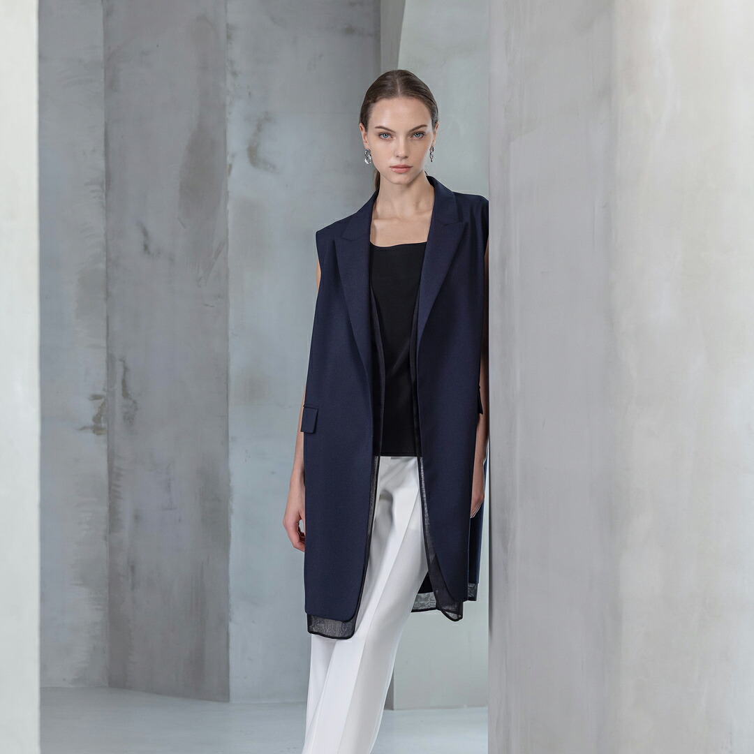 MAGGY/New Standard & New Basic ウール混 襟付き ロング ジレ[全2色]ginzamaggy 銀座 マギー 銀座maggy MAGGY ギンザマギー ぎんざまぎー 送料無料 トレンド レディース ファッション 20代 30代 40代 プレゼント ギフト ラッピング無料