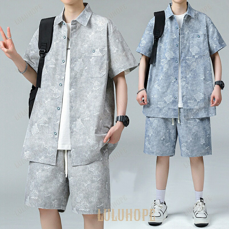 楽天市場】ペイズリー柄 セットアップ メンズ 半袖 シャツ ショート