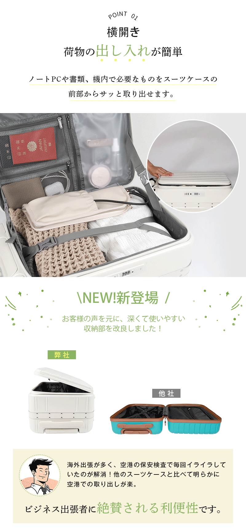 【魔法小屋公式】スーツケース フロントオープン 片開き キャリーバッグ Sサイズ 機内持ち込み USBポート付き ドリンクホルダー スマホスタンド 隠しフック キャリーケース 前開き 静音 ストッパー タイヤ交換 大容量 大型 おしゃれ 旅行