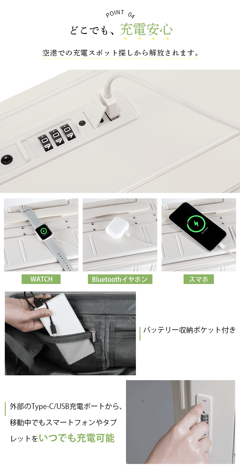 【魔法小屋公式】スーツケース フロントオープン 片開き キャリーバッグ Sサイズ 機内持ち込み USBポート付き ドリンクホルダー スマホスタンド 隠しフック キャリーケース 前開き 静音 ストッパー タイヤ交換 大容量 大型 おしゃれ 旅行