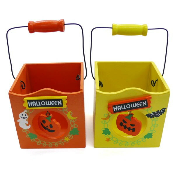 楽天市場 ハロウィンウッドバケツ 2個セット キャンディペール 小物入れ ハロウィン 庭 玄関 ディスプレイ オーナメント 飾り グッズ マジックナイト Hh169 ハロウィン仮装 マジックナイト