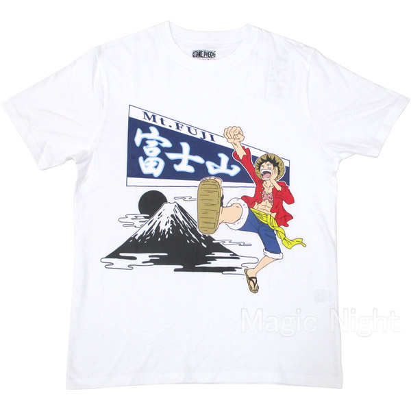 楽天市場 One Piece ルフィ 富士山 Tシャツ 白 ワンピース アニメ 公式 半袖 ホワイト ご当地 M L Llサイズ ネコポス発送 マジックナイト Op30wh ハロウィン仮装 マジックナイト