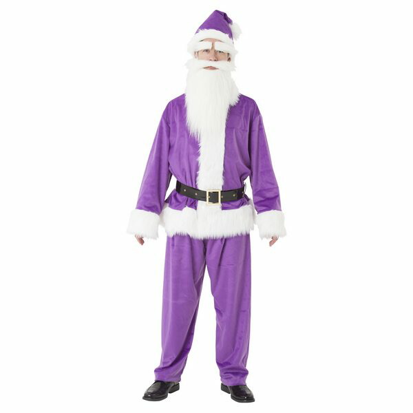 GOGOサンタさん パープル メンズ 大人用 男性用 Mens 【紫 コスチューム クリスマス サンタさん サンタ衣装 カラフルサンタ 変装】マジックナイト CS873679