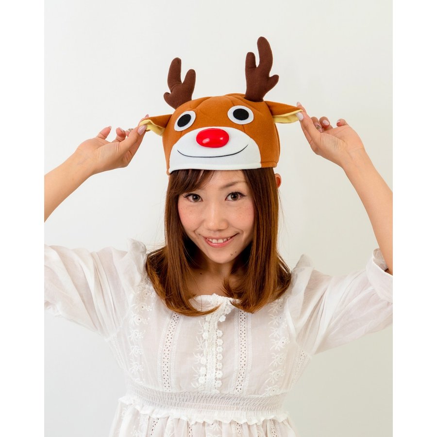 楽天市場 スマイルトナカイキャップ かわいい トナカイ 帽子 かぶりもの クリスマス コスプレ 被り物 グッズ 定形外発送可 1p350円 2p510円 マジックナイト Rq6873 ハロウィン仮装 マジックナイト