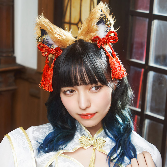 楽天市場】和柄カチューシャ 黒うさぎ【うさ耳カチューシャ