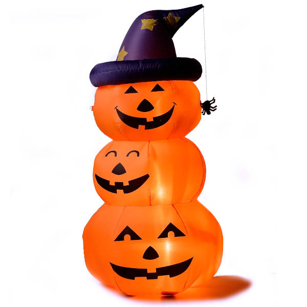エアーディスプレイ 3連パンプキン<br>【ハロウィン 飾り 置物 大きい置き物 かぼちゃ カボチャ エアブロー エアバルーン イベント 会場】マジックナイト YI2001