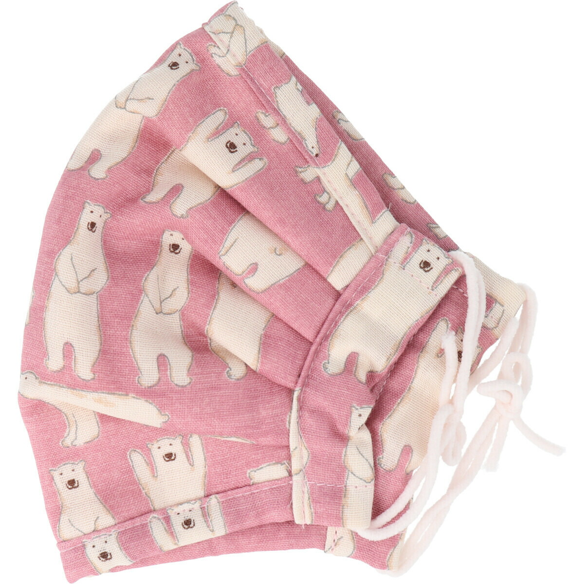 ふわふわマスク 今治産タオル 超敏感肌用 白くま ピンク ゆったり大きめサイズ 1枚入 市販