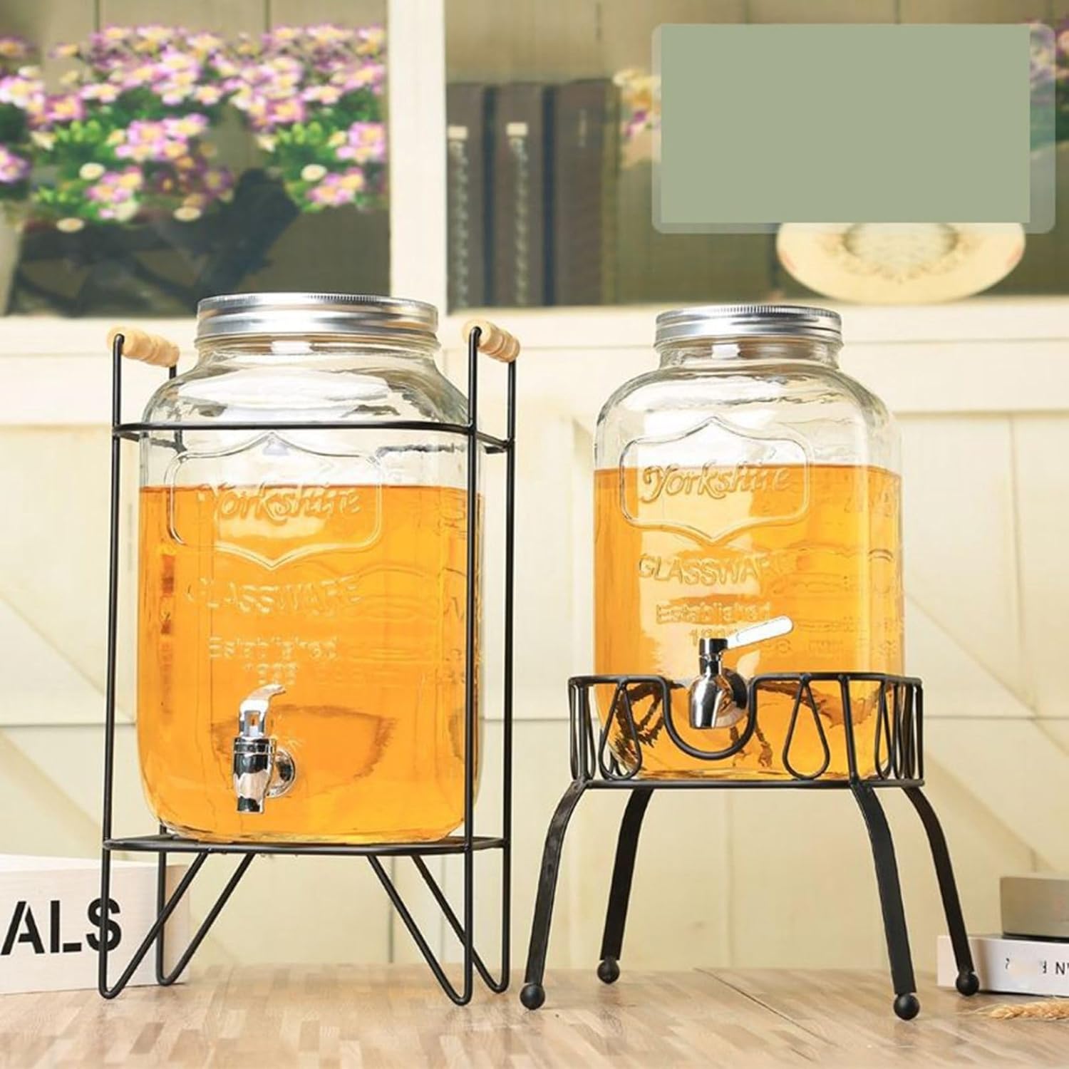 5L ドリンクサーヴァー 電気冷蔵庫相応う 3L 4L 飲食店 硝子水さし 照明ランプ/木製鉤括弧選りすぐる可 水道の栓付き添い人 飲み物容れもの 8L 密封