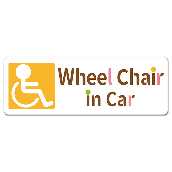 楽天市場 車ステッカー 車イス ピクトグラム風イラスト Wheel Chair In Car スリム型車マグネットステッカー ゆうパケット対応210円 マグネットパーク 楽天市場店