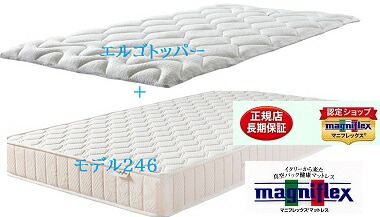 マニフレックス マットレス 高手向かい 模範例246 + 高手向かい 敷パッド エルゴ・トッパー ダブル 仕掛ける 【置き目売りわたす店】【貨物輸送無料】長期間引き受ける 高手向かいマットレス日本押さえる 腰痛 肩こり