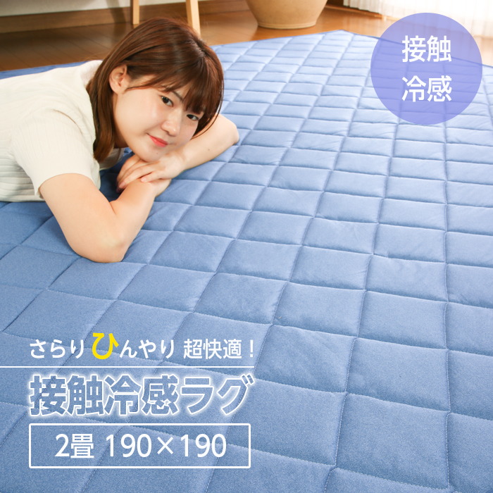 涼感ラグ ひんやり190×240 cm カーペット 3畳 子供部屋 新品未使用 ひんやり涼感 洗えるラグ 3畳 190×240cm 夏 夏用 接触冷感 抗菌