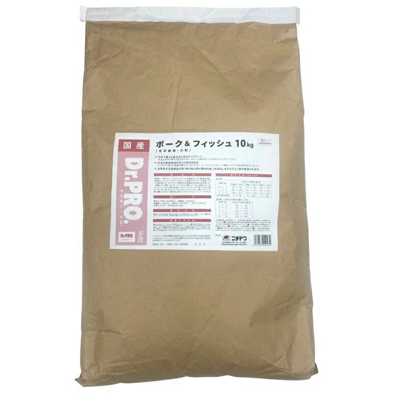 ニチドウ　Dr.PRO　ポーク＆フィッシュ 10kg 4975677049262｜magpet