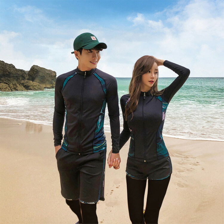 男女8点セットペア水着フィットネスペアルックカップル水着レディースラッシュガードUVカット体型カバーメンズ水着メンズビーチパンツサーフパンツmizugiミズギ男女温泉ハネムーン蜜月海外旅行新婚旅行夏