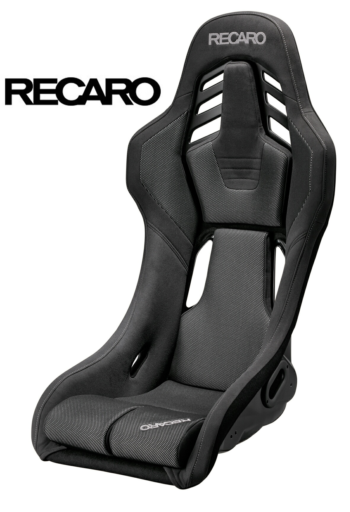 RECARO レカロ フルバケットシート RSS, カムイ×ブリリアントメッシュ, ブラック×シルバー, スタンダードサイズ, オリジナルシートベルトガイド付き 81-088.67.642-0