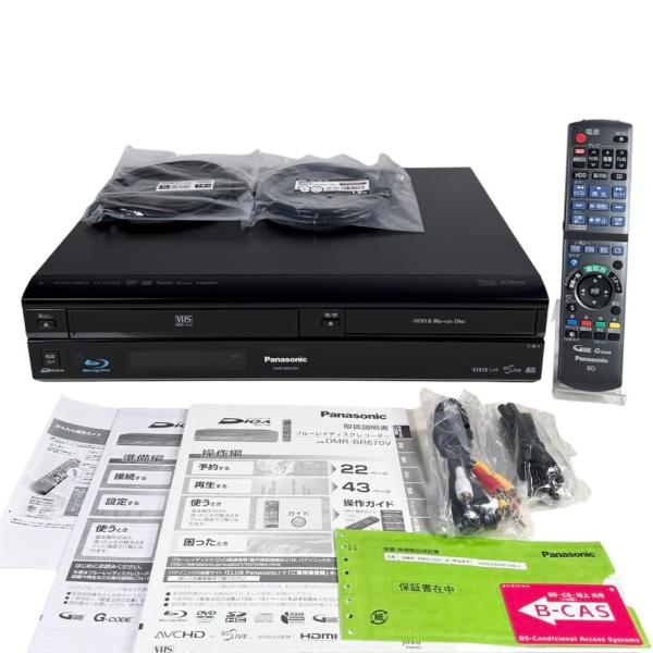 【中古】パナソニック 320GB 1ラジオ受信機 ブルーレイレコーダー VHS映像媒体一体型 黒いこと DIGA DMR-BR670V-K