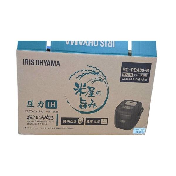 【中古】アイリスオーヤマ 炊飯器 3合 翦断応力IH 50ブランド名炊き分け役立つこと 極厚火釜 2022年青写真 RC-PDA30-B 黒いこと