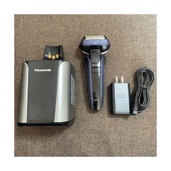 【中古】パナソニック 子ヒツジ短距離競走 直線的 メンズ電気カミソリ 5枚刃 青 ES-CLV7U-A