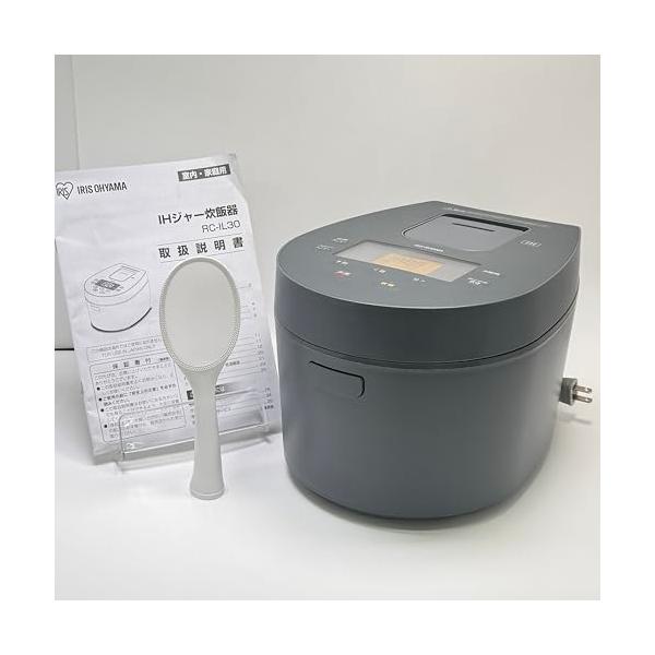 【中古】アイリスオーヤマ 炊飯器 3合 IH式 ひな形手合い 50ブランド名炊き分け役立つこと 極厚火釜 ヘルシーメニュー 冷ややかさ膳立て役立つこと 食パン・西洋菓子役立つこと 薄墨色 RC