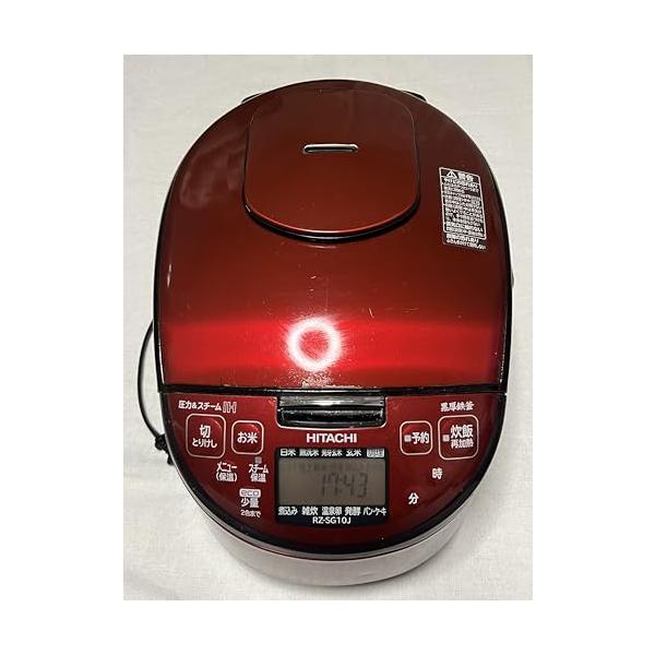 【中古】日立 剪断応力水蒸気IH炊飯器 5.5合 赤いこと RZ-SG10J-R