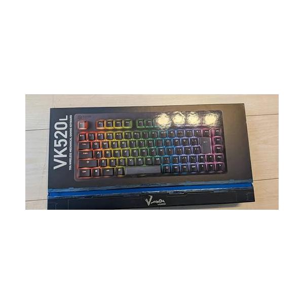 【中古】エレコム ゲーミングキーボード V custom VK520 Bluetooth 2.4Ghz無線電話 有線 着脱式 力学的 75％大きさ 黒いこと