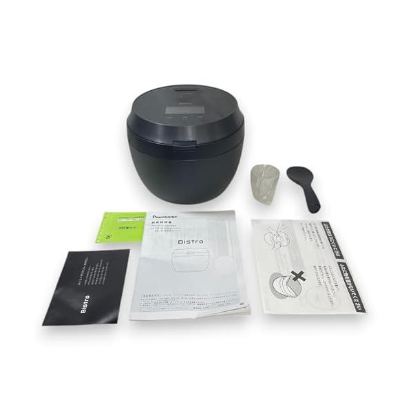 【中古】パナソニック 炊飯器 5.5合 最高峰真似形 ねじ釘トロ 匠技人工知能学 加圧熱風揚水機積み上げる お取りつくろう部分品2点 黒いこと SR-V10BB-K