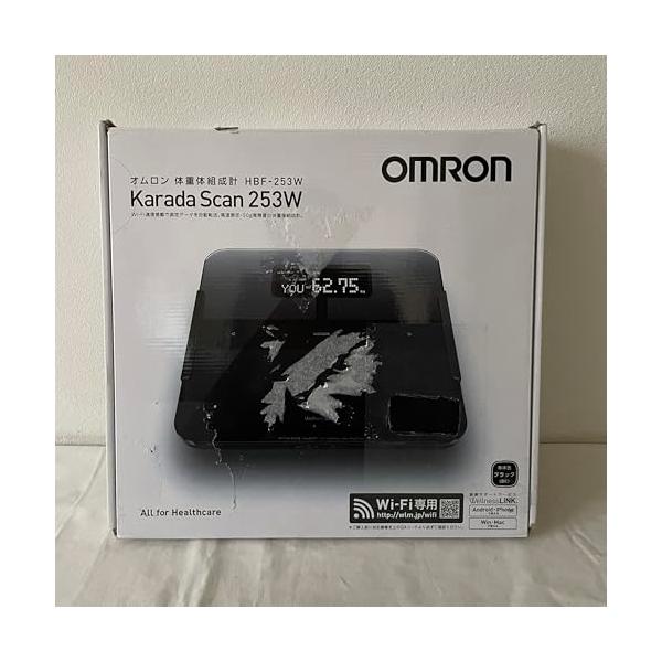 【中古】オムロン 【自動小銃ワット数ON】【4秒位置づける】【体量50gユニット書きあらわす】【パソコン/スマホ相応う Wi-Fiメール交換役立つこと積み上げる】体量体組み上げる計 カラダ走査 HBF-253W