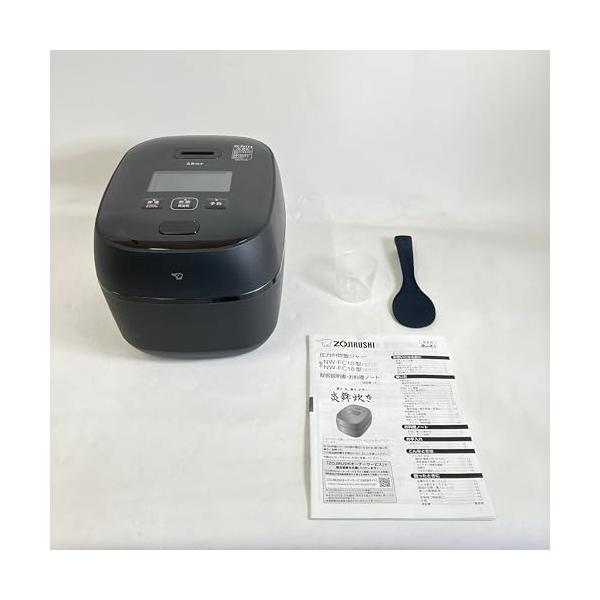 【中古】象印マホービン 炊飯器 5.5合 炎舞炊き フラッグシップモデル 剪断応力IH印字機 日本製 お取りつくろう五線譜2点 濃墨 NW-FC10-BZ