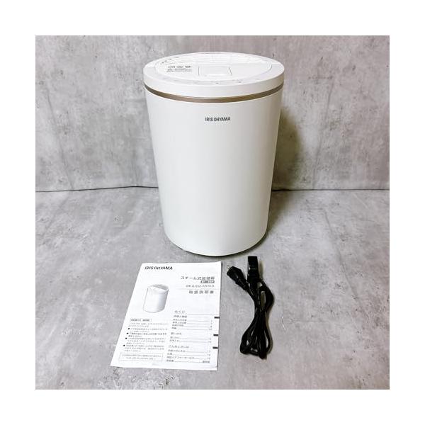 【中古】アイリスオーヤマ 加湿器 水蒸気式(熱する式) 加湿量 600ml 貯蔵タンク静電容量 3L 2WAY水 10畳 17畳 年代順の継続加湿 15第四次元 AHM-MH6