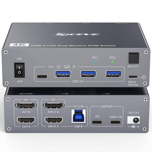 楽天市場】Unitek USB-C KVMスイッチャー スイッチング 1in2out