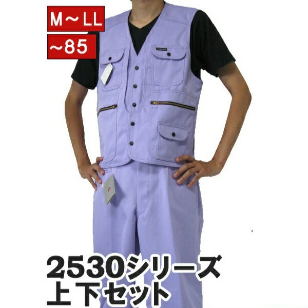 寅壱 上下セット ベスト x ニッカズボン 2530s611406 パープル 12 作業服 作業着 ニッカポッカ 作業ズボン 鳶服