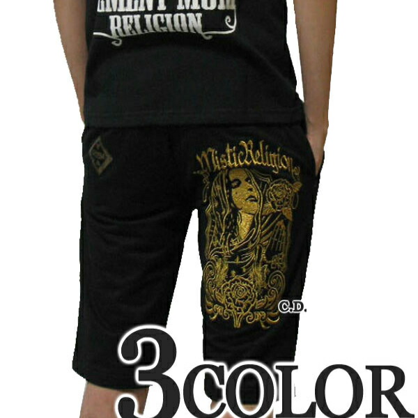 C.D.S Black Sense MARIA 刺繍入り カットハーフパンツ 422262