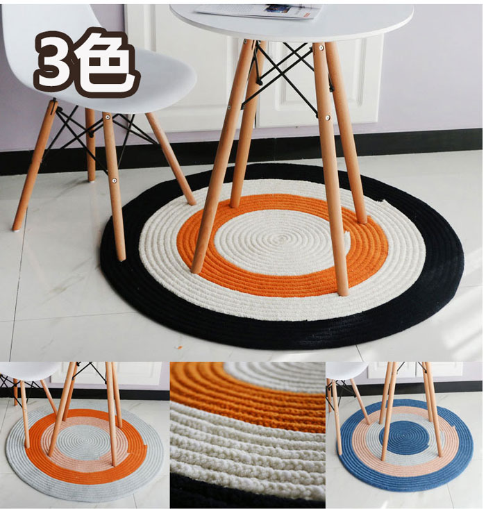 楽天市場】ラグ 円形 160 コットンラグ ハンドメイド 編み込み ラグ