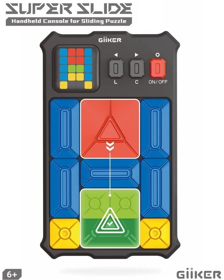ギーカー(GiiKER) スーパースライド ポータブルスライドパズルゲーム 知育 脳トレ おもちゃ　知能開発　実践　乾電池使用(ブラック、パープル、ピンク)３色選択