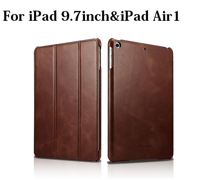 iCARER NEW iPad 9.7インチ 第5世代 2017 第6世代 2018 Air Air2 Pro 9.7インチ選択 本革 ビンテージ  レザー スマート ケース 三つ折り スタンド オートスリープ機能付 ブラック ブラウン レッド 3カラー選択 選ぶなら