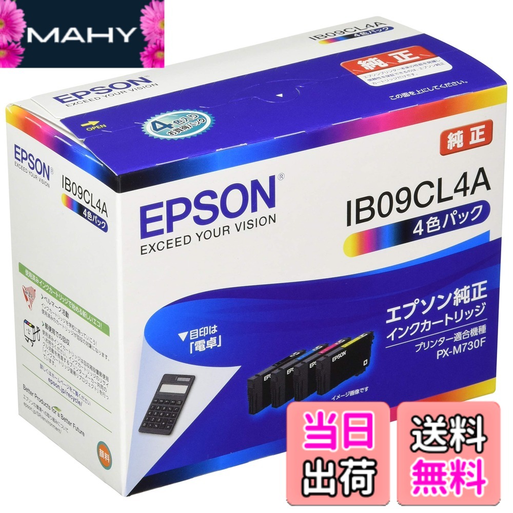 【送料無料】エプソン 純正 インクカートリッジ IB09CL4A 4色パック 標準インク